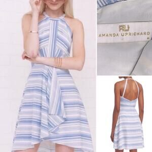 Amanda Uprichard $245 Vineyard Striped Mini Dress MED EUC